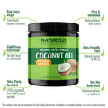 NATURELO Coconut Oil - Multi-Purpose Extra Virgin Coconut Oil for Skin, Organic Coconut Oil for Cooking, Unrefined Coconut Oil for Hair 32 Oz