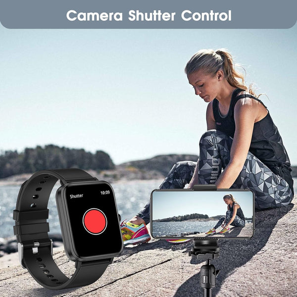 Smart Watch (Answer/Make Call): 1.85" Waterproof Fitness Trackers with 24-Hours Blood Pressure Heart Rate Spo2 Sleep Monitor Watches for Men