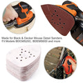 Lotfancy Sanding Pads for Black and Decker Mouse Sanders, 50PCS 60 80 120 150 220 Grit Sandpaper Assortment - 12 Hole Hook and Loop Palm Detail