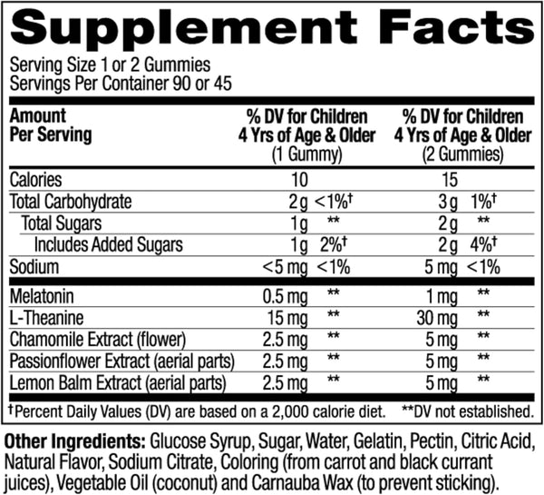 OLLY Kids Sleep Gummy, Occasional Sleep Support, 0.5Mg Melatonin, L Theanine, Chamomile, and Lemon Balm Extracts, Childrens Chewable Supplement,