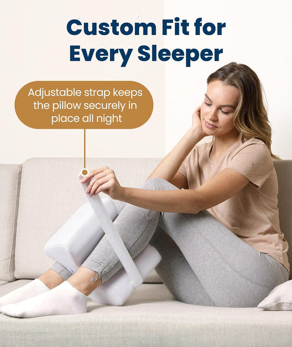 Everlasting Comfort Memory Foam Leg & Knee Pillow for Side Sleepers - FSA/HSA Eligible Sciatica Pain Relief Leg Pillow for Side Sleeping -