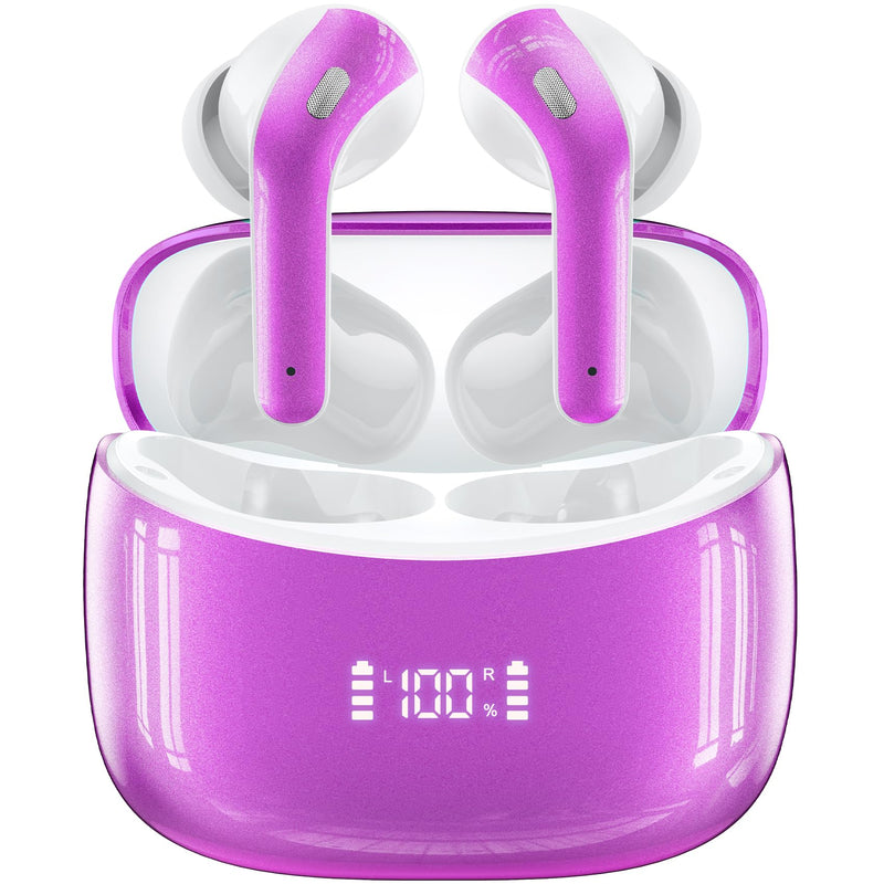 Wireless Earbuds Bluetooth 5.4 Headphones 60H Playtime Bass Stereo Ear Buds with Noise Cancelling Mic LED Display Earbud & in Ear Earphones IP7