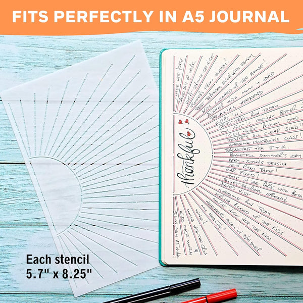 Habit Tracker Stencils - X6 Habit Stencils, Circle Trackers, Monthly Tracking, Gratitude - Get Healthy, Achieve Goals with Journaling Supplies to