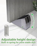 Large Door Stopper - Metal Door Wedge, Tall Door Stopper, Spring Rubber for Extra Strong Grip (Silver, 1 Pack)