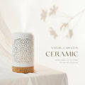 Earnest Living Essential Oil Diffuser White Ceramic Diffuser 100 Ml Timers Night Lights and Auto off Function Home Office Humidifier Aromatherapy