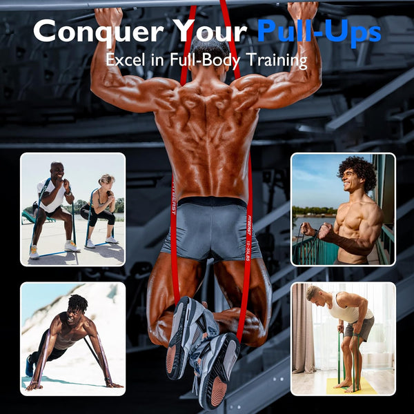 Fitbeast Resistance Bands Set, 6 Different Levels, Pull up Assist Bands for Strength Training, Crossfit, Powerlifting, Muscle Toning, Yoga,