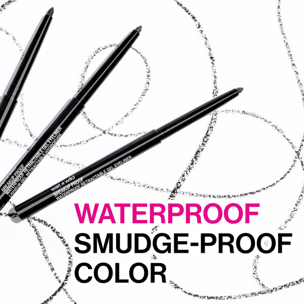 Wet N Wild Mega Last Breakup Proof Retractable Gel Eyeliner - Waterproof 16-Hour Long-Lasting Wear, Cruelty-Free & Vegan - Charcoal