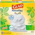 Glad Forceflex Tall Kitchen Trash Bags, 13 Gal, Gain Original with Febreze, 80 Ct (Pack May Vary)