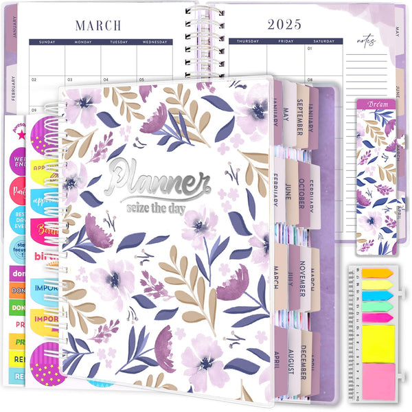 Planner 2025-2026, 18 Months Large Academic Daily Weekly Monthly Planner Organizer, Jan. 2025 - June 2026, 8.5X9.8" Agenda with Page Tabs,