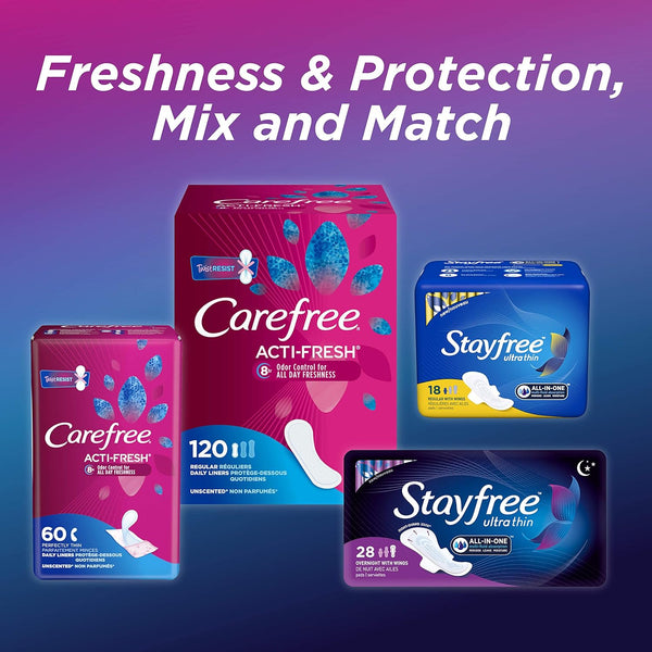 Stayfree Ultra Thin Regular Pads with Wings, 18 Count