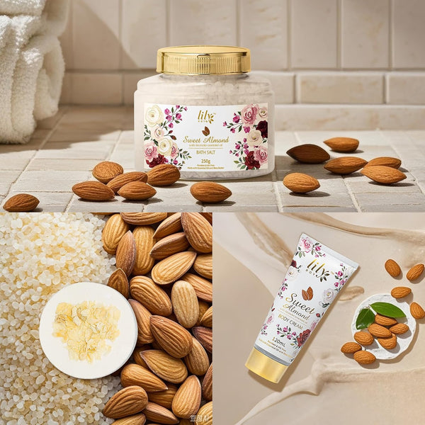 Mothers Day Gifts for Mom Spa Gift Basket Set for Women 17-Piece Almond Luxury Spa Gift Set Bath & Body Care Kit with Shower Gel, Body Cream |