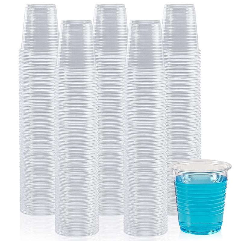 Lilymicky 500 Pack 3 Oz Clear Plastic Small Disposable Bathroom Cups, Multi-Use Mouthwash & Tasting Cups