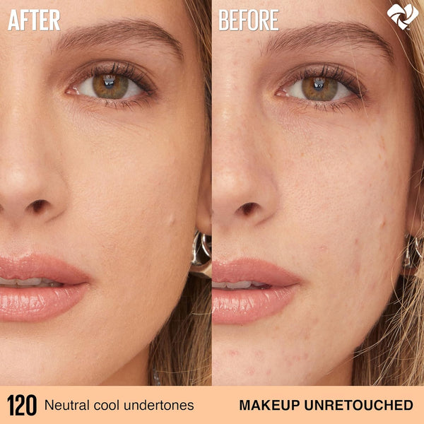 Maybelline Super Stay Lumi-Matte Foundation, Lightweight and Buildable Full Coverage Foundation Makeup for up to 30HR Wear, 120, 1 Count