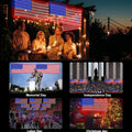 HYH American Flag Lights with 420 Super Bright Leds Waterproof Led Flag Net Light of the United States for Memorial Day,Yard,Garden
