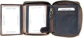 FLW Small Strong Oiled Genuine Leather Wallet with Metal Zipper around without Logos