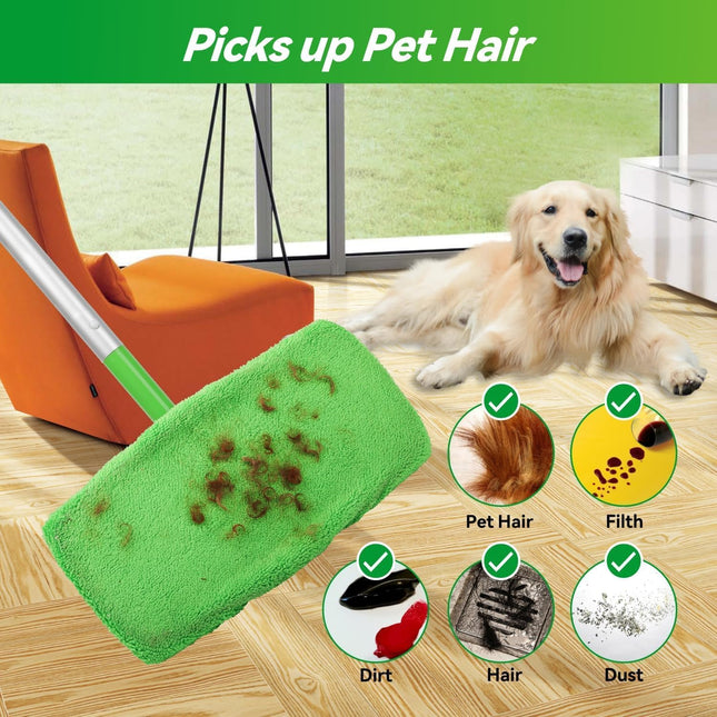 4 Pack Reusable Microfiber Mop Pads for Swiffer Sweeper - Wet & Dry Cleaning Cloths - Mop Head Replacement Washable Refi