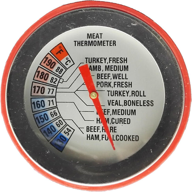 Classic Style Meat Thermometer with Red Silicone Holder Temperature from 130 to 190F Degree Suit for Home and BBQ Kitche