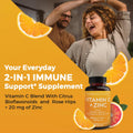 Viva Naturals Vitamin C and Zinc Supplement (250 Capsules) - 1000 Mg Vitamin C with Zinc 20 Mg Antioxidant Supplements for Immune Support, Vitamin