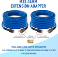 Hourleey Pressure Washer Hose 30 FT, 3600 PSI Flexible Kink Resistant Power Washer Hose Replacement, 1/4" Quick Connect Pressure Hose Extension, Blue