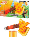 Nerf Minecraft Firebrand, Dart Blasting Axe, 6 Nerf Elite Foam Darts, Design Inspired by Minecraft Axe in the Game, Pull down Priming, Minecraft Toys