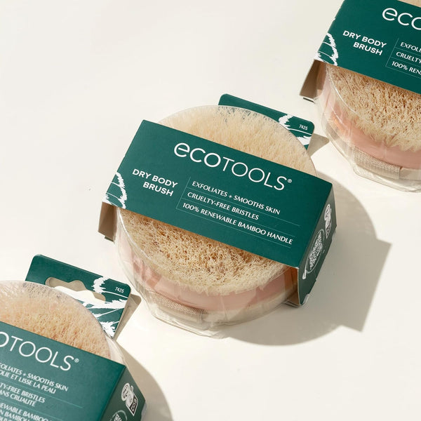 Ecotools Dry Body Brush, Cruelty-Free Bristles Exfoliate & Smooth Skin, Dry Brushing Removes Dry Skin, May Help Improve Circulation & Skin Tone,