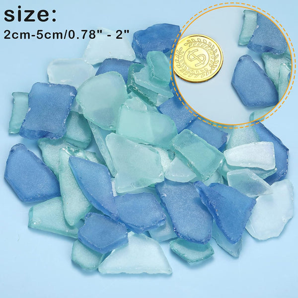 Jetec Sea Glass for Crafts Seaglass Pieces Decor Flat Frosted Sea Glass Vase Filler Crushed for Beach Wedding Party Decor Home Aquarium DIY Art