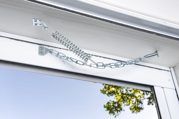 Wright Products - Steel Screen and Storm Door Chain Stop - Absorbs Shock from Wind, Zinc