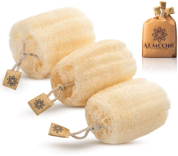Almooni Egyptian Loofah Exfoliating Body Scrubber, Natural Real Egyptian Shower Loofah Sponge Body Scrubber for Women and Men, for Body and Face