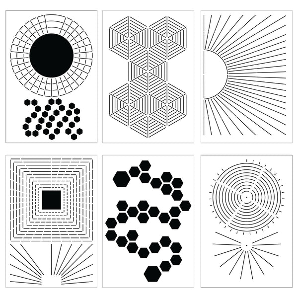 Habit Tracker Stencils - X6 Habit Stencils, Circle Trackers, Monthly Tracking, Gratitude - Get Healthy, Achieve Goals with Journaling Supplies to