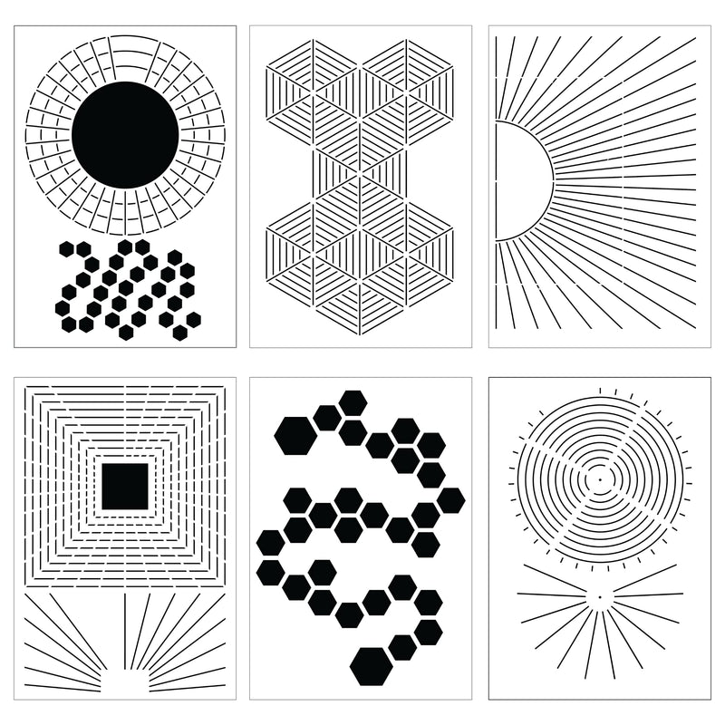Habit Tracker Stencils - X6 Habit Stencils, Circle Trackers, Monthly Tracking, Gratitude - Get Healthy, Achieve Goals with Journaling Supplies to