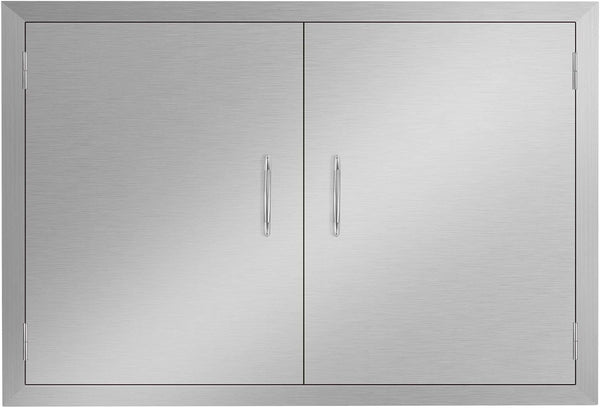 Seeutek Outdoor Kitchen Doors BBQ Access Door 31W X 24H Inch - Stainless Steel Double Wall Construction Vertical Door for Outdoor Kitchen Grilling