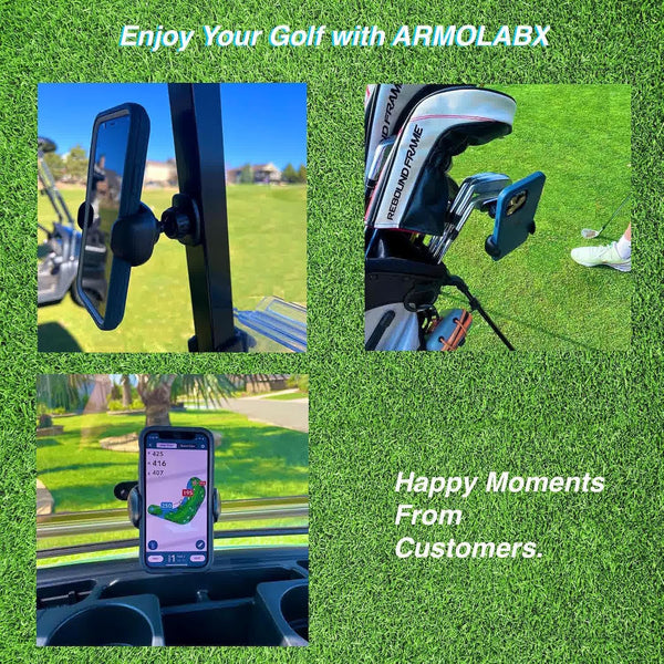 Magnetic Phone Holder Mount for Golf Cart [Upgraded Metal Joint], Magnetic Golf Cart Phone Holder [Big Phones & Thick Cases Friendly] Compatible