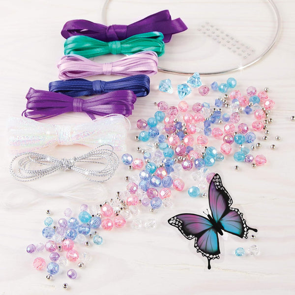 Make It Real: DIY Dreamcatcher - Purple Pink Blue Butterfly, 175 Piece All-In-One DIY Kit, Tweens & Girls, Bedroom DÃ©cor, Arts & Crafts, Make a
