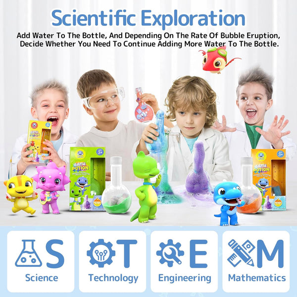 Kids Bath Bombs Potions, SWCANDY 6 Pack Easter Basket Stuffers School Bubble Bath Toys Tub Kid Colorful Fizzy Fun, Cool Foam Kit Color Scientific