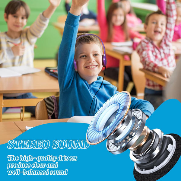 Bulk Headphones for Kids 10 Pack Multi Color for School Classroom Students Teen Boys Girls and Adult