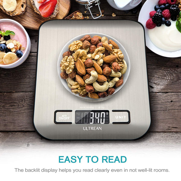 Ultrean Food Scale, Digital Kitchen Scale with LCD Display, Weight Grams and Ounces for Baking Cooking and Meal Prep, 6 Units with Tare Function,