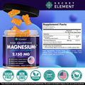 Magnesium Glycinate 2150MG Gummies for Women and Men, High Absorption Magnesium Glycinate, Citrate, Malate Gummies for Adults & Kids, Magnesium