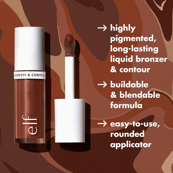 E.L.F. Camo Liquid Bronzer & Contour, Silky Highly Pigmented Formula, Creates a Long-Lasting Bronzed Glow & Natural Look, Vegan & Cruelty-Free, 3