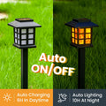 GIGALUMI Solar Lights for Outside,8 Pack Flickering Flame LED Solar Outdoor Lights, Waterproof Solar Garden Lights Maintain 10 Hours of Lighting