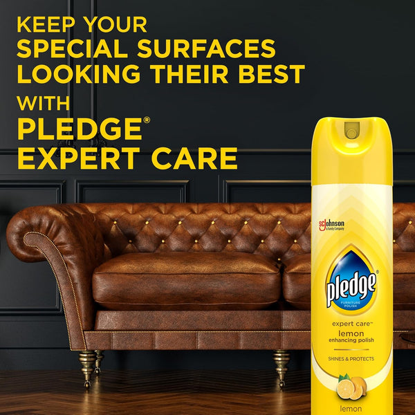 Pledge Enhancing Polish, Furniture & Wood Spray, Lemon Scent, 9.7oz (Pack of 3) 9.7 Ounce (Pack of 3)