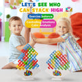WOWNOVA 48PCS Tetra Tower, Fun Balance Stacking Building Blocks Board Game for Kids, Adults, Friends, Team, Classroom, Dorm, Family Game Night and