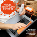 WHOOSH! Screen Shine Duo - Screen Cleaner Spray for Ipad, Monitor, Laptop, Macbook - 3.4 Oz & 0.3 Oz Bottles with 2 Microfiber Cloths - Portable