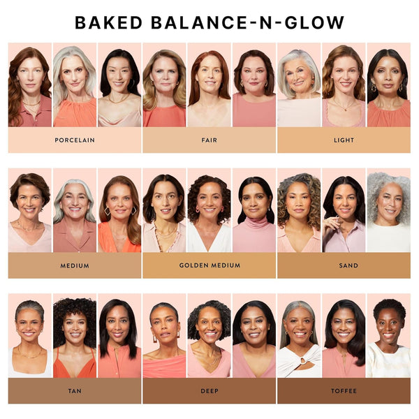 LAURA GELLER NEW YORK Baked Balance-N-Glow Illuminating Foundation - Deep - Buildable Sheer to Light Coverage - Satin Finish 08 Deep