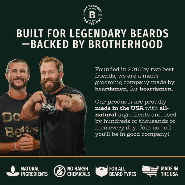 Live Bearded Beard Oil and Butter Grooming Kit Sample Pack with Comb, Bonus Gift - All-Natural Ingredients Shea, Argan, Jojoba - Growth Support -