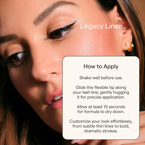 Live Tinted Legacy Liquid Eye Liner â Ultra-Black, Quick-Drying, All-Day Wear â Flexible Felt Tip for Precision â Satin Finish