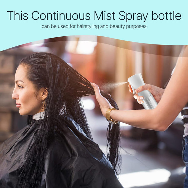 Beautifybeauties Spray Bottle for Hair â Continuous Mister Spray Bottle for Hairstyling, Cleaning, Plants, Pets, Barbers, Salons, Essential Oil