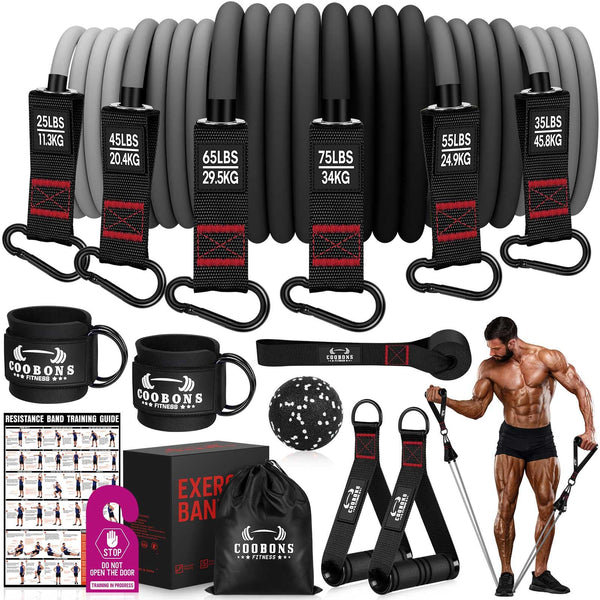 Heavy Resistance Bands for Working Out, 300LBS Exercise Bands with Handles, Workout Bands for Men, Weight Fitness Bands Set for Muscle Training,