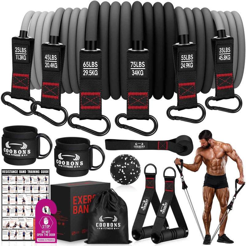 Heavy Resistance Bands for Working Out, 300LBS Exercise Bands with Handles, Workout Bands for Men, Weight Fitness Bands Set for Muscle Training,