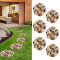Natural Pebble Stepping Stones for Garden & Outdoor Walkways - 9 Inch round Therapeutic Massage Stones, 6Pcs Non-Slip Acupressure Floor Mats,