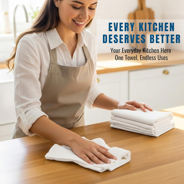 WHITEWRAP Flour Sack Towels 18X28 â 100% Cotton (Pack of 3), Reusable Kitchen Tea Towels for Baking, Crafts, Embroidery Ideas